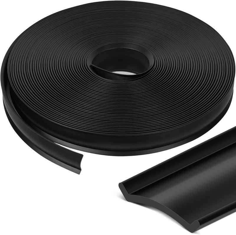 phepetroll 1" RV Trim Molding Insert, 25 FT Heavy Duty RV TPE Trim Molding Weather Stripping Exterior Replacement, Waterproof Screw Cover Corner for Camper Travel Trailer Boat Channel, Black - Image 1